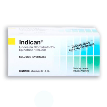 Anestesia Indican Lidocaína 2% con Epinefrina 50 u Sidus