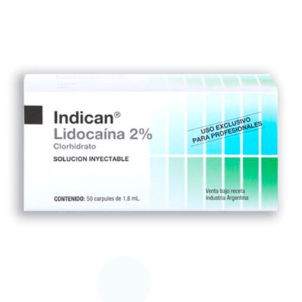 Anestesia Indican Lidocaína 2% sin Epinefrina 50 u Sidus