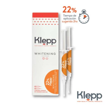 Klepp Whitening Gel Blanqueador 22% 2 jgas. (3 g. c/u) Menta