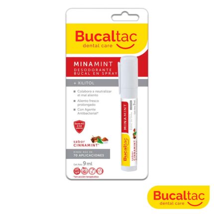 BUCAL TAC Minamint Deo Desodorante Bucal Spray Cinnamint con Xilitol 9 mL