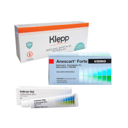 combo anestesia gel carpules agujas
