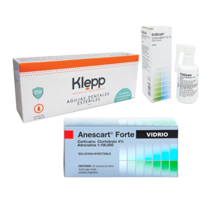 combo anestesia spray carpules agujas